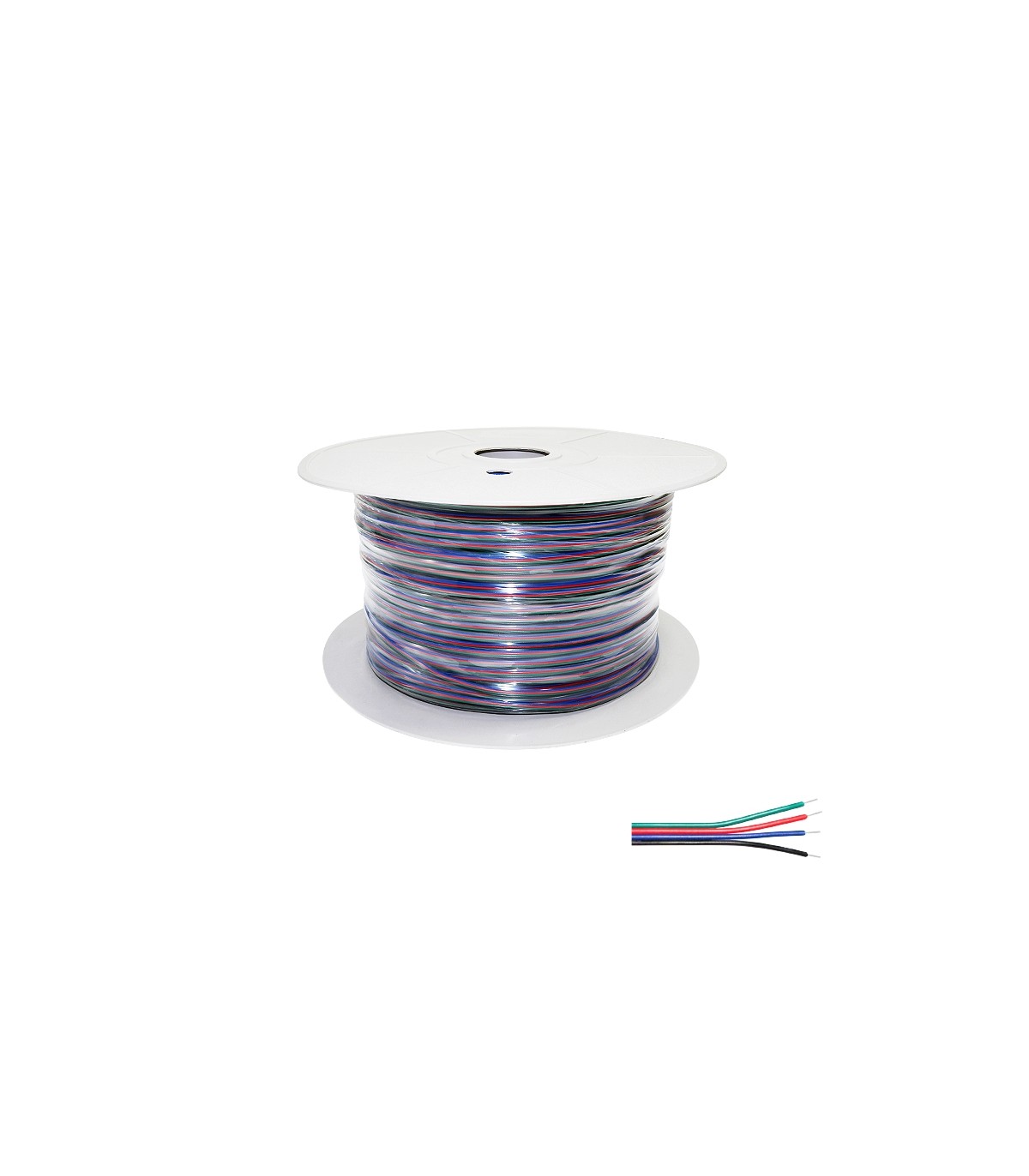 Cable Eléctrico Plano Manguera 4X0.25Mm² Para Tiras Led Rgb -Metro-