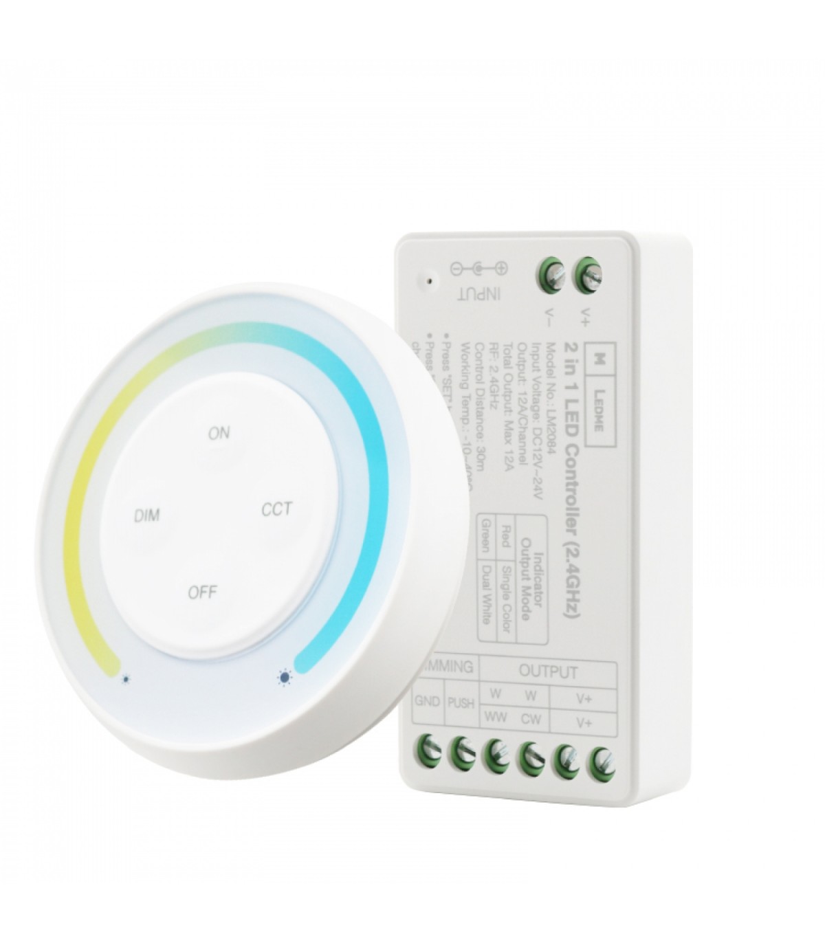 Controlador Regulador Monocolor + CCT 12 / 24V 12A + Mando RF