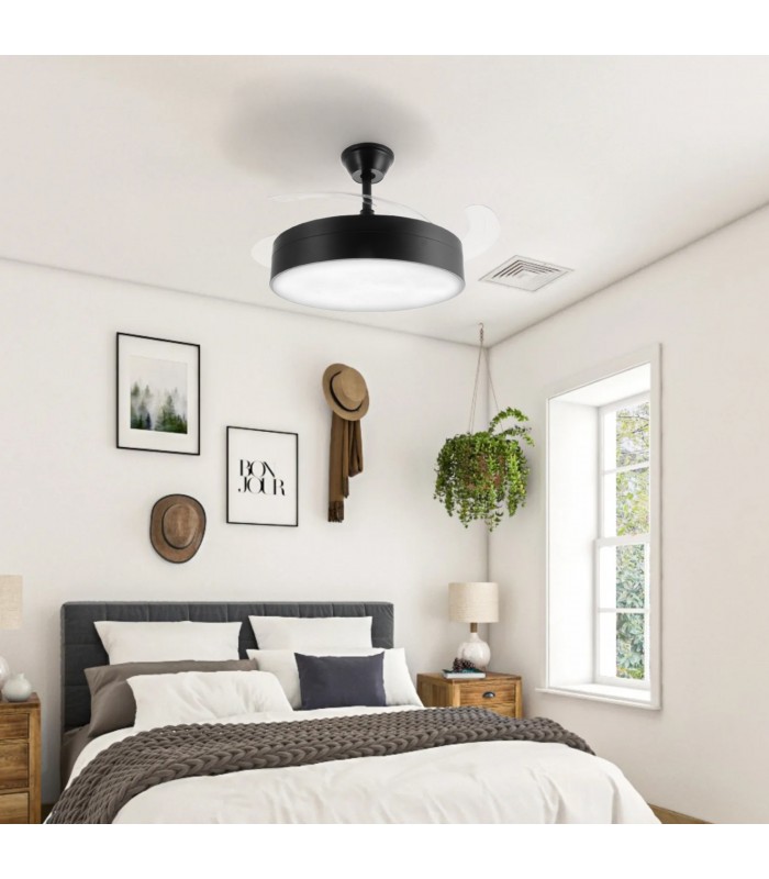 Ventilador de techo Messe APP DC 72W 3360Lm Negro 4 Aspas CCT
