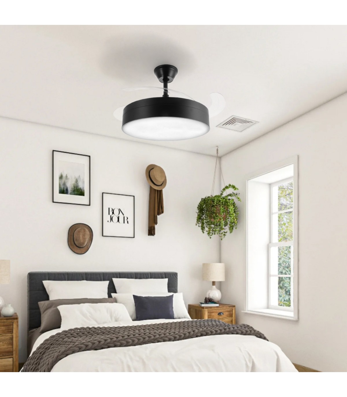 Ventilador de techo Messe APP DC 72W 3360Lm Negro 4 Aspas CCT