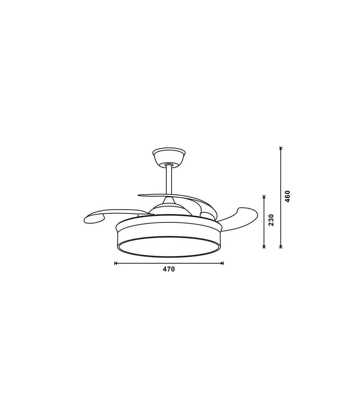 Ventilador de techo Messe APP DC 72W 3360Lm Negro 4 Aspas CCT
