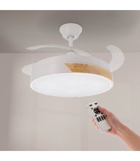 Ventilador de techo Messe APP DC 72W 3360Lm Blanco/Haya 4 Aspas CCT