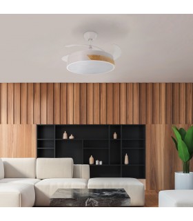 Ventilador de techo Messe APP DC 72W 3360Lm Blanco/Haya 4 Aspas CCT