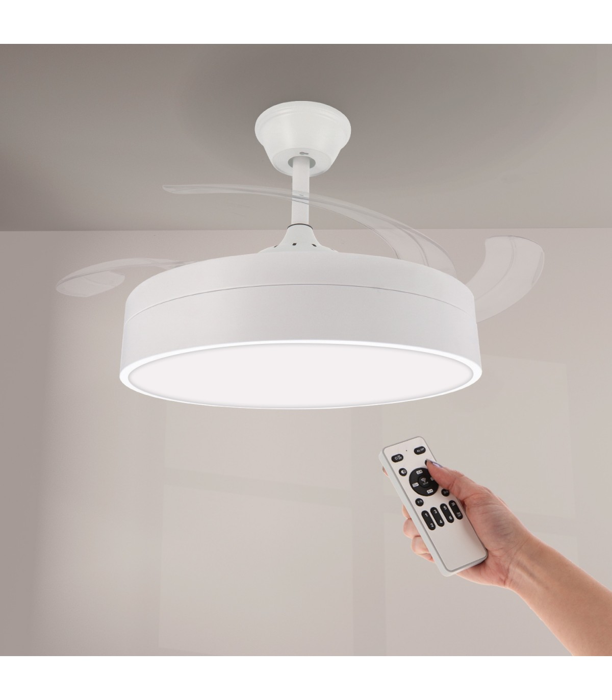 Ventilador de techo Messe APP DC 72W 3360Lm Blanco 4 Aspas CCT