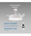 Ventilador de techo Messe APP DC 72W 3360Lm Blanco 4 Aspas CCT