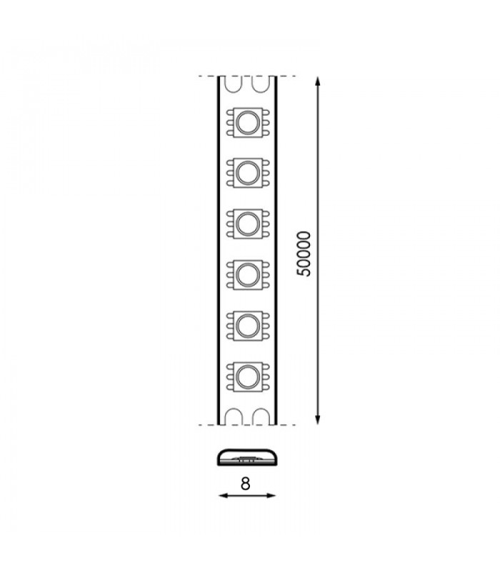 Tira Flexible Led 9W 800Lm/M 120Led/M IP65 DC24V -5 Metros-