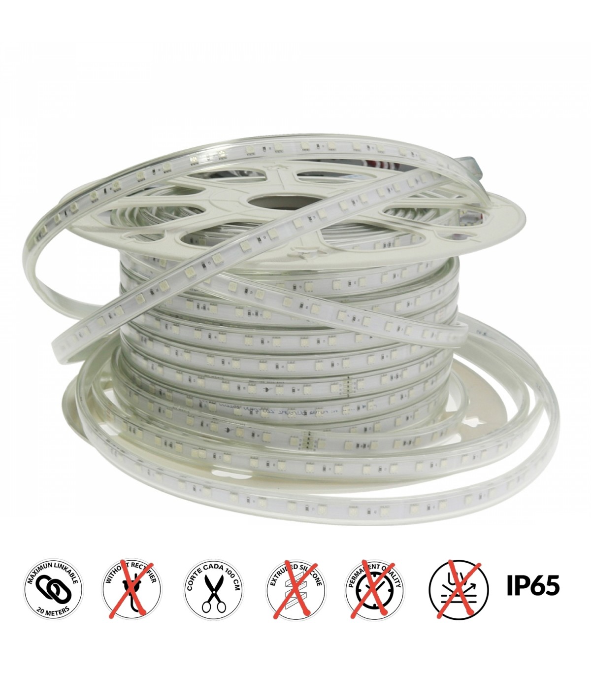 Tira Led FAST 220V 14.4W/m 1440Lm/M IP65 RGB -Metro-