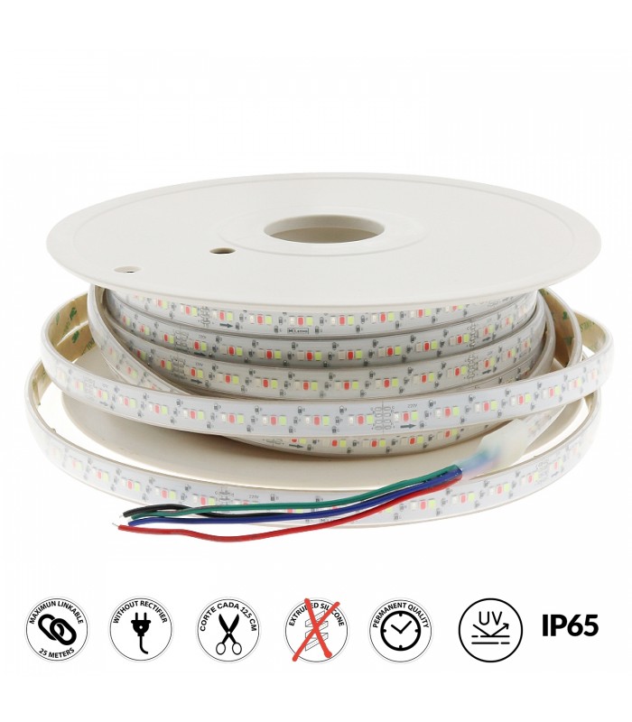 Tira Slim LED Bergamo 13W/m 1000Lm/M 220V IP65 RGB -Metro-