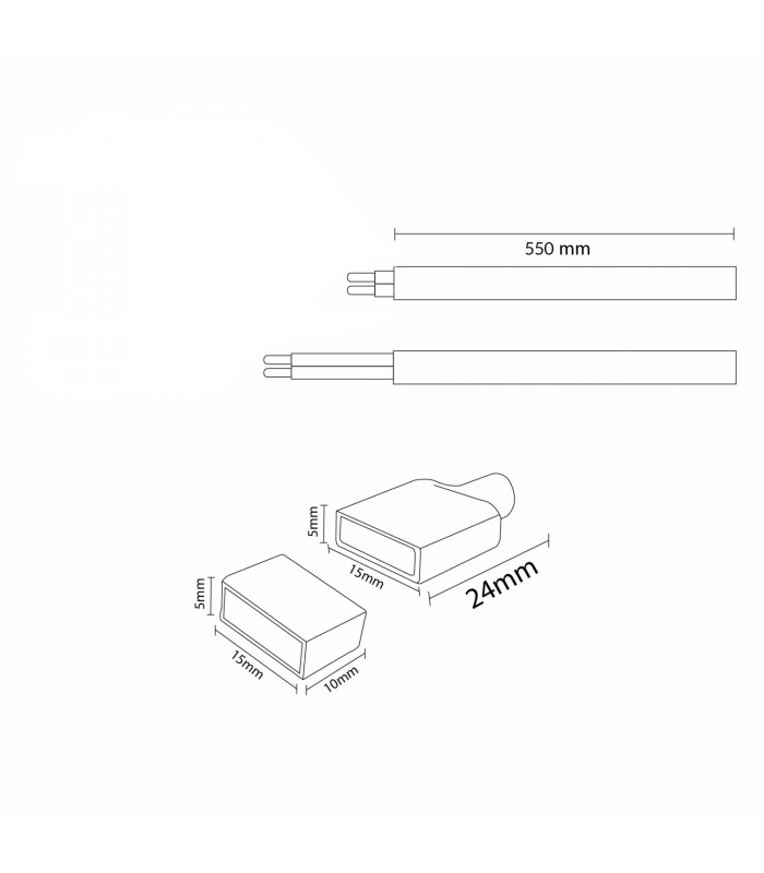 Cable Adaptador Para Tira Led BERGAMO 220Vac