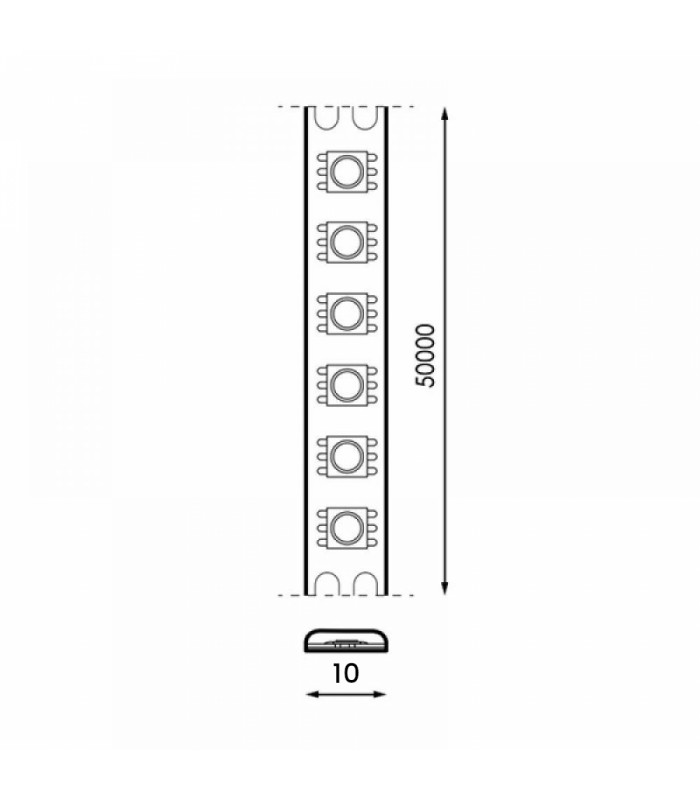 Tira Flexible LED Digital Tips 10W 800Lm/m IP20 DC24V -5 Metros-
