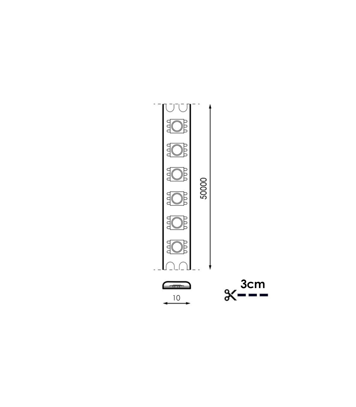 Tira Flexible Led 25W RGB 204Led/m IP20 DC24V -5 Metros-