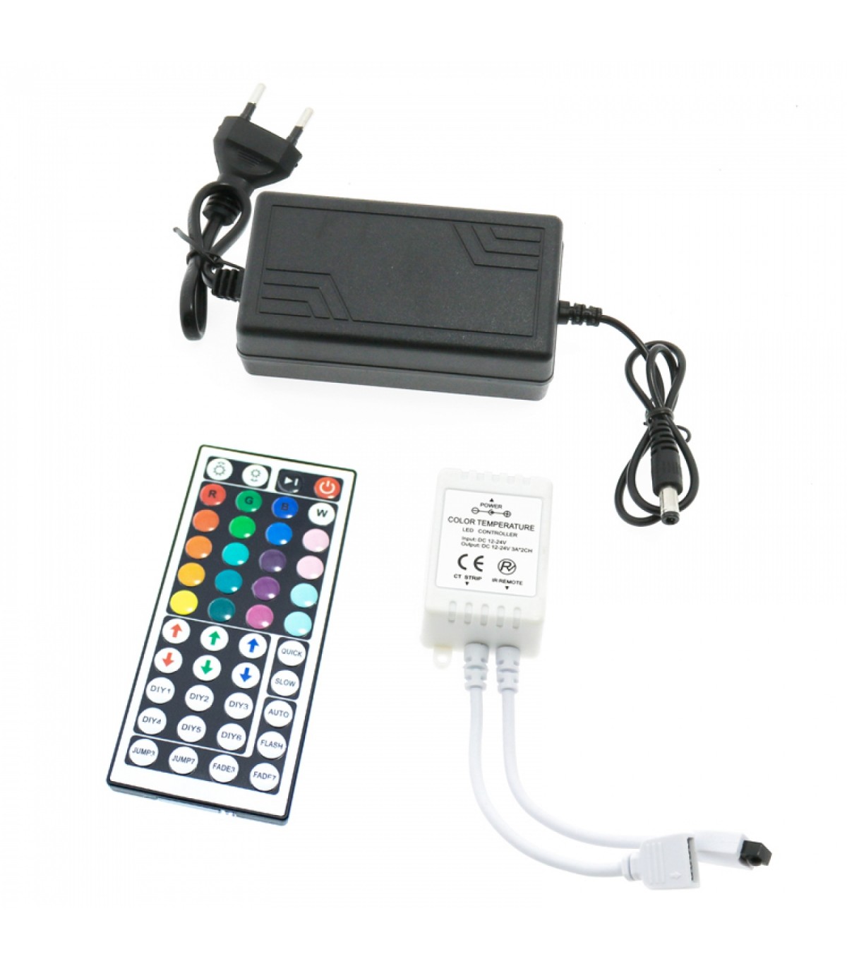 Kit Tira Led 24W 1920Lm Fuente + Mando IP20 RGB -5 Metros-