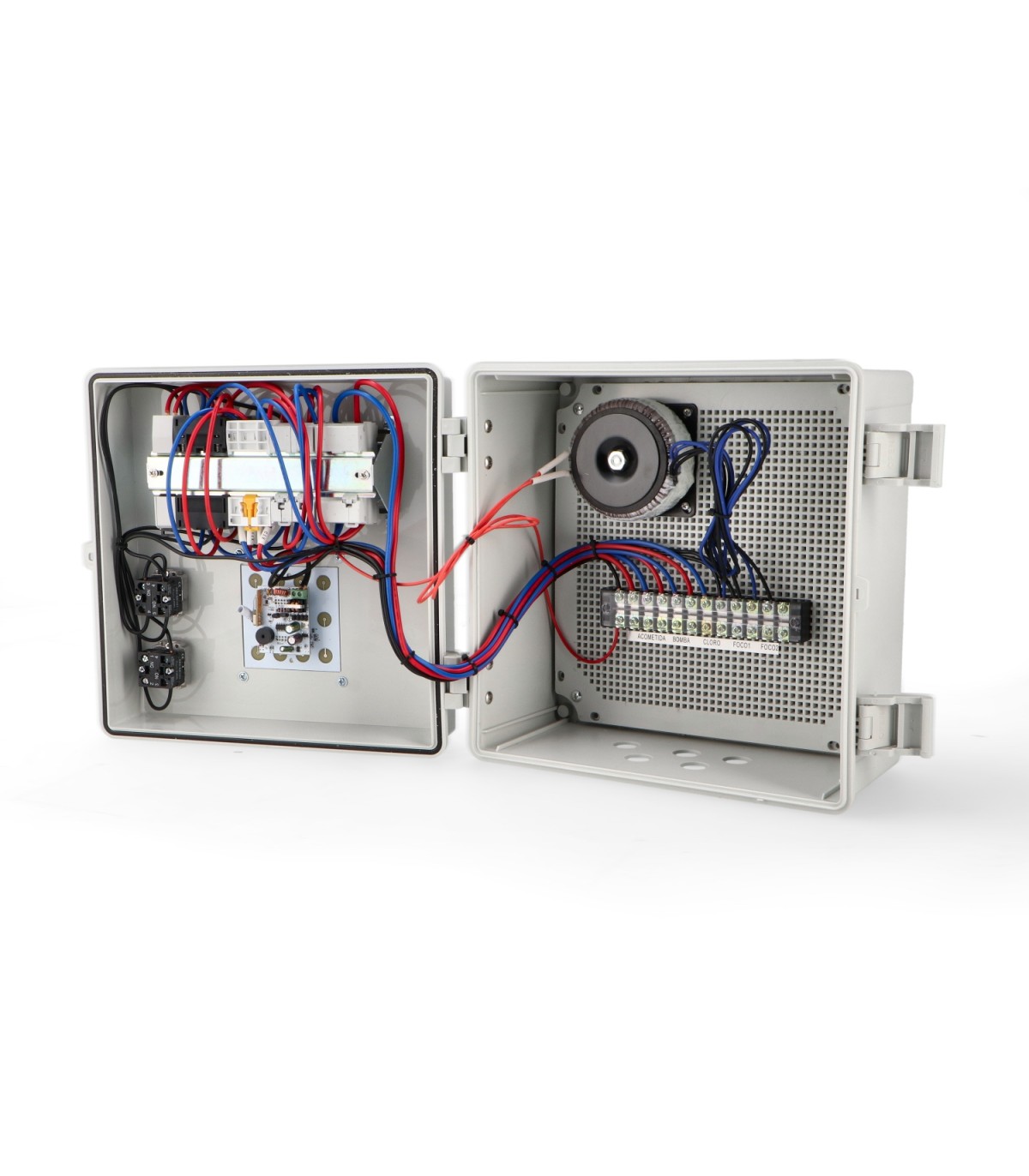 Cuadro Eléctrico Premontado Para Piscina de 1Cv Con Transformador 60Wac y Controlador Incluido