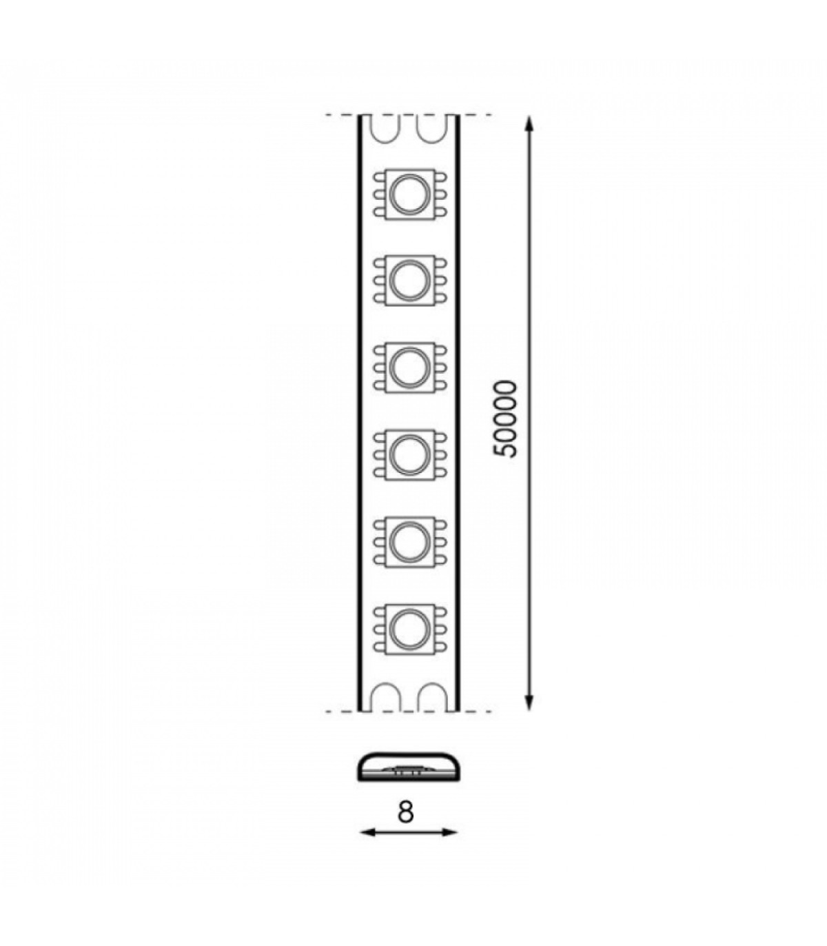 Tira Flexible Led 12W 1100Lm/M 120Led/m OSRAM IP20 DC24V -5 Metros-