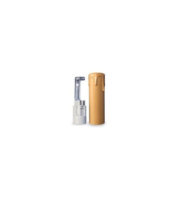 Portalámparas vela E14 85mm Crema