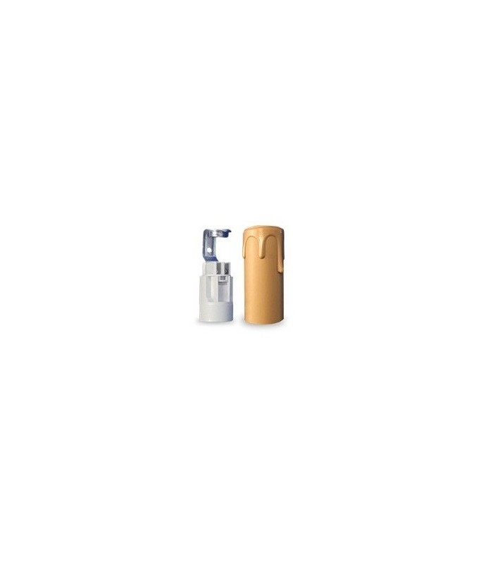Portalámparas vela E14 65mm Crema