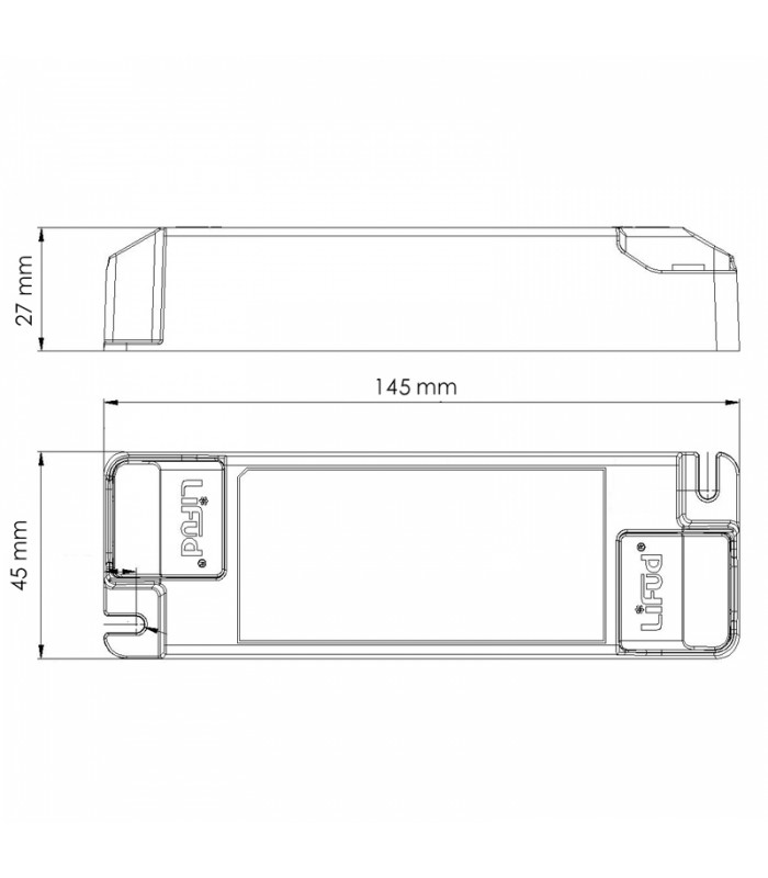 Driver LIFUD 40W OUT 9-42VDC 550-1050mA Free Flicker Regulable Dali/Push