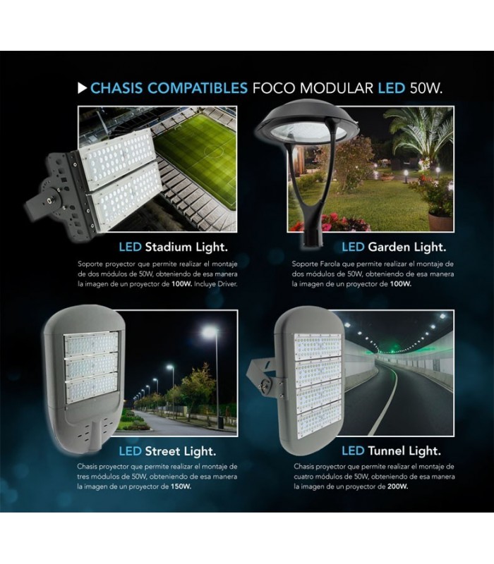 Foco Modular LED 50W 7.500Lm 90º IP68 150Lm/W 