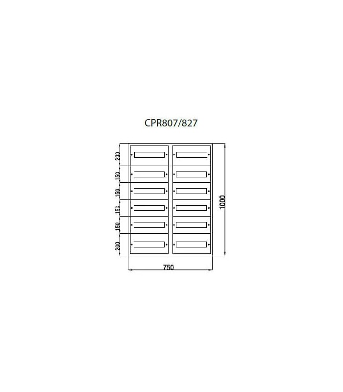 Envolvente Modular Superficie 180 Módulos 12 Filas 1000x750x200mm IP54