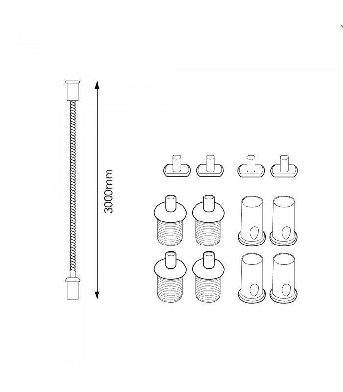 Colgadores 3 Metros para Carril Led (4 und)
