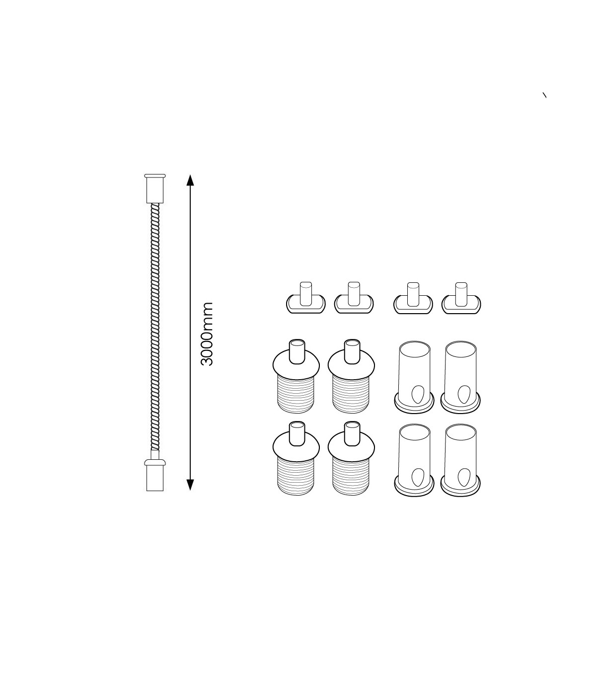 Colgadores 3 Metros para Carril Led (4 und)