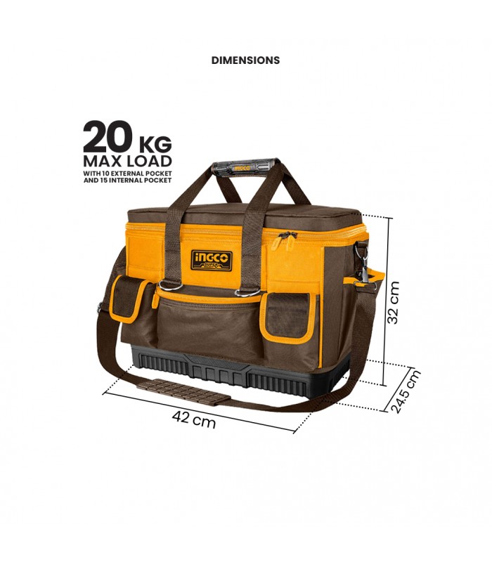 Bolsa Portaherramientas 25 Bolsillos 16" INGCO