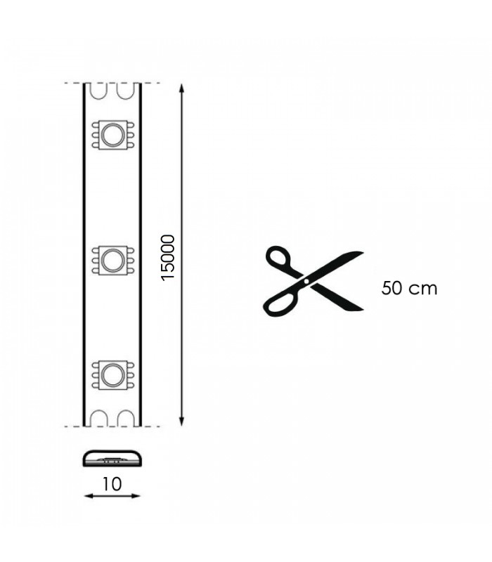 Kit Tira Led 13W 1040Lm Fuente + Mando IP20 RGB -15 Metros-