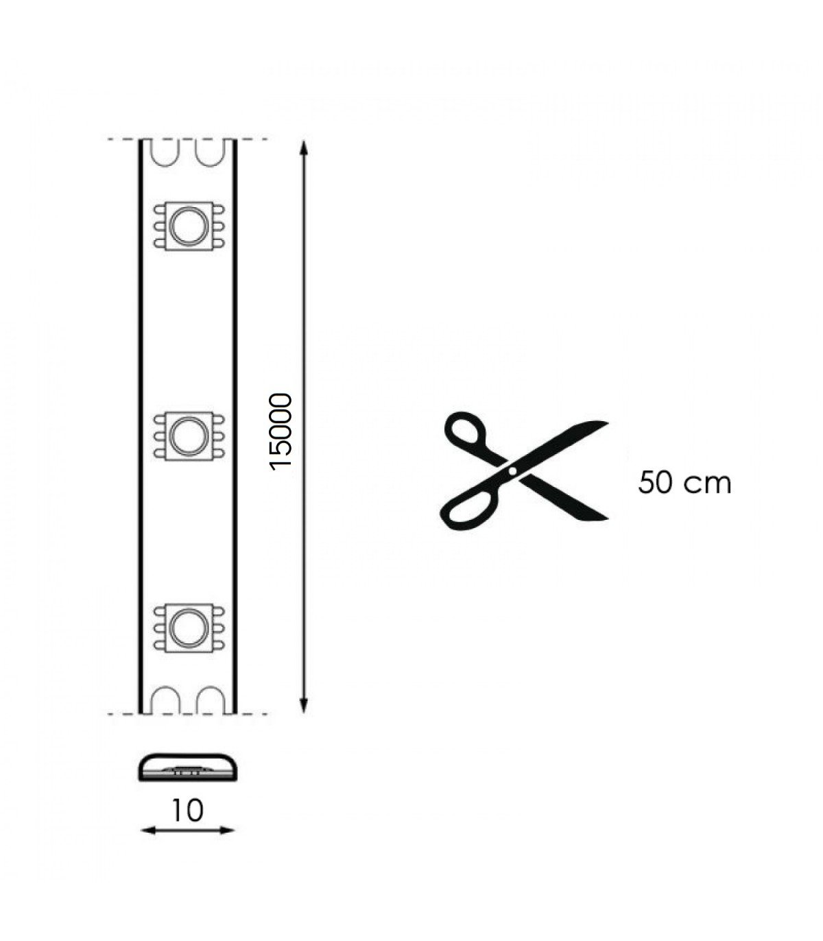 Kit Tira Led 13W 1040Lm Fuente + Mando IP20 RGB -15 Metros-