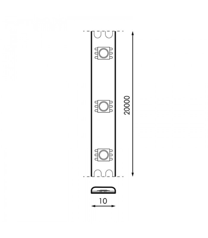 Tira Flexible Led 12W 1200Lm/M 120Led/m IP20 DC24V -20 Metros-