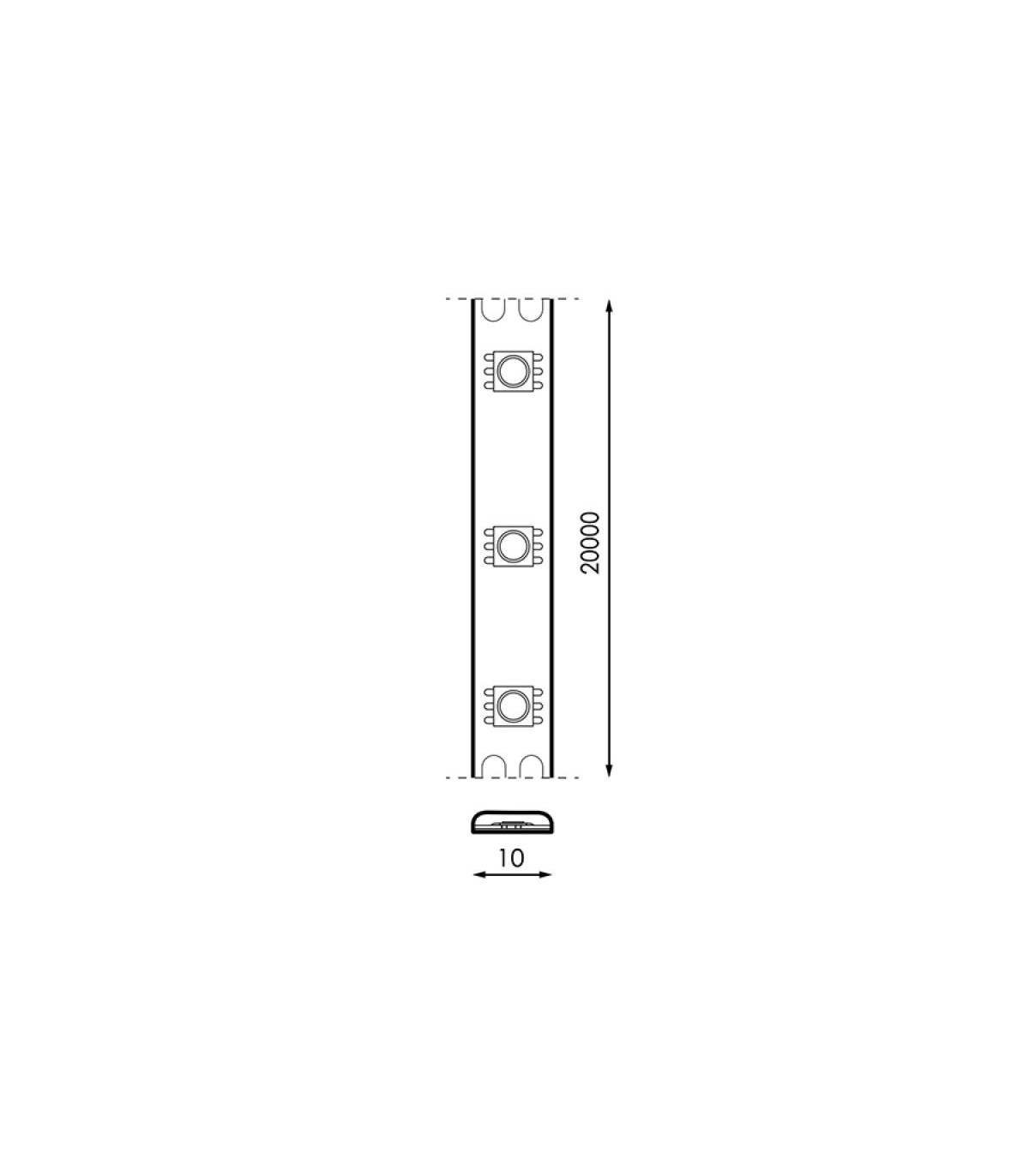 Tira Flexible Led 12W 1200Lm/M 120Led/m IP20 DC24V -20 Metros-