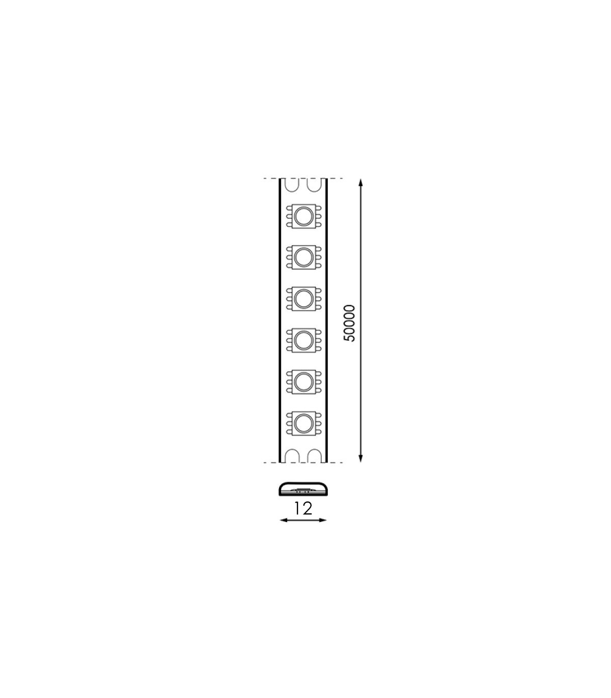 Tira Flexible Led 14W RGB+6000K 60Led/m IP65 DC24V -5 Metros-