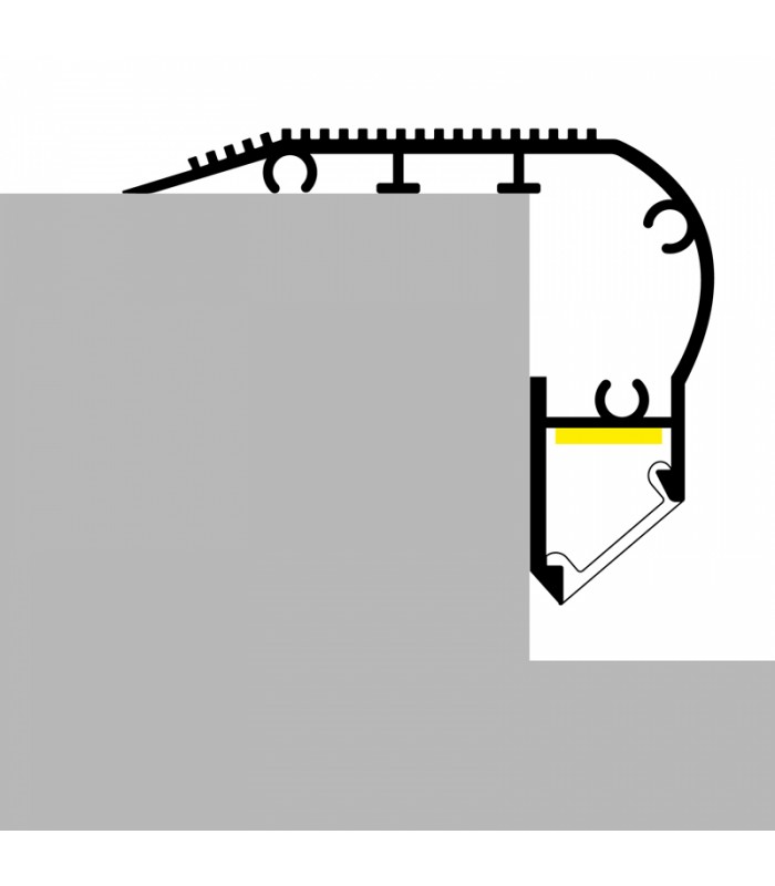 Perfil de Aluminio KUF ESCALERAS Superficie -2 Metros-