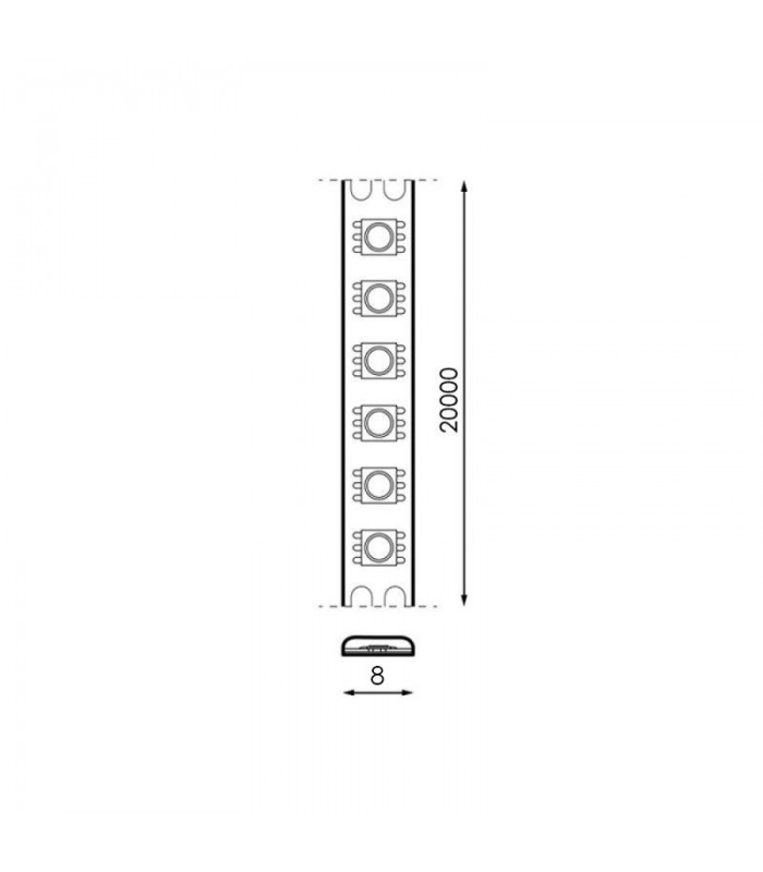 Tira Flexible Led 12W RGB 120Led/m IP65 DC24V -20 Metros-