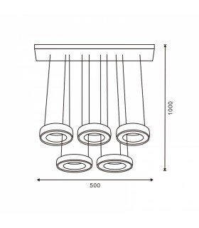 Lámpara Led Colgante Moons 40W 3600Lm IP20 CCT
