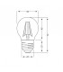 Bombilla LED filamento 4W 495Lm G45 E27