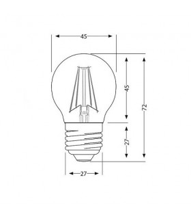 Bombilla LED filamento 4W 495Lm G45 E27