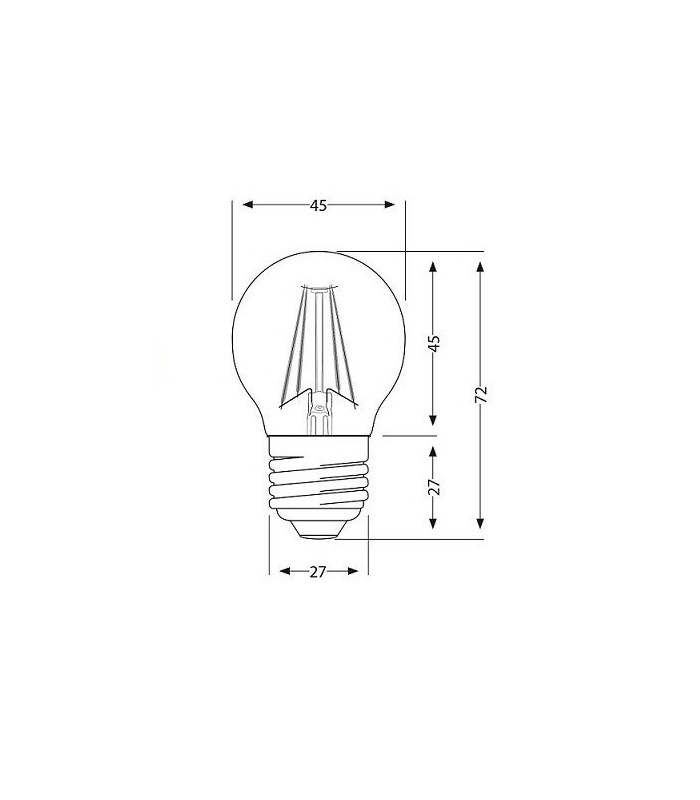 Bombilla LED filamento 4W 495Lm G45 E27