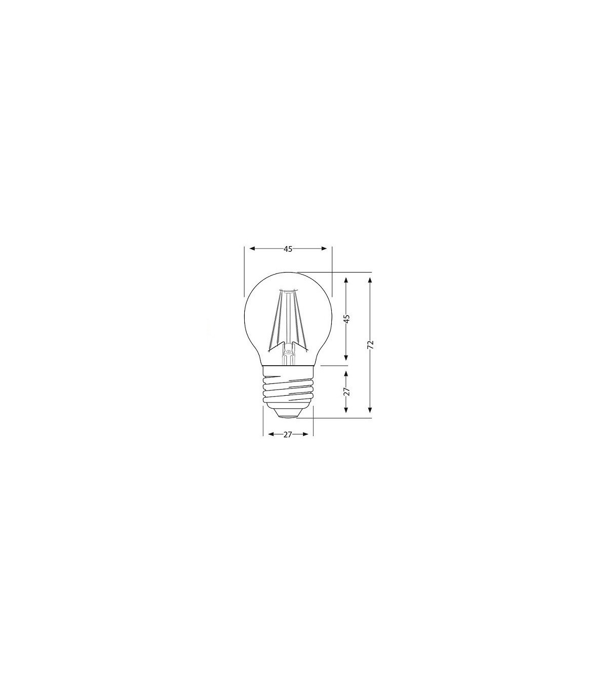 Bombilla LED filamento 4W 495Lm G45 E27