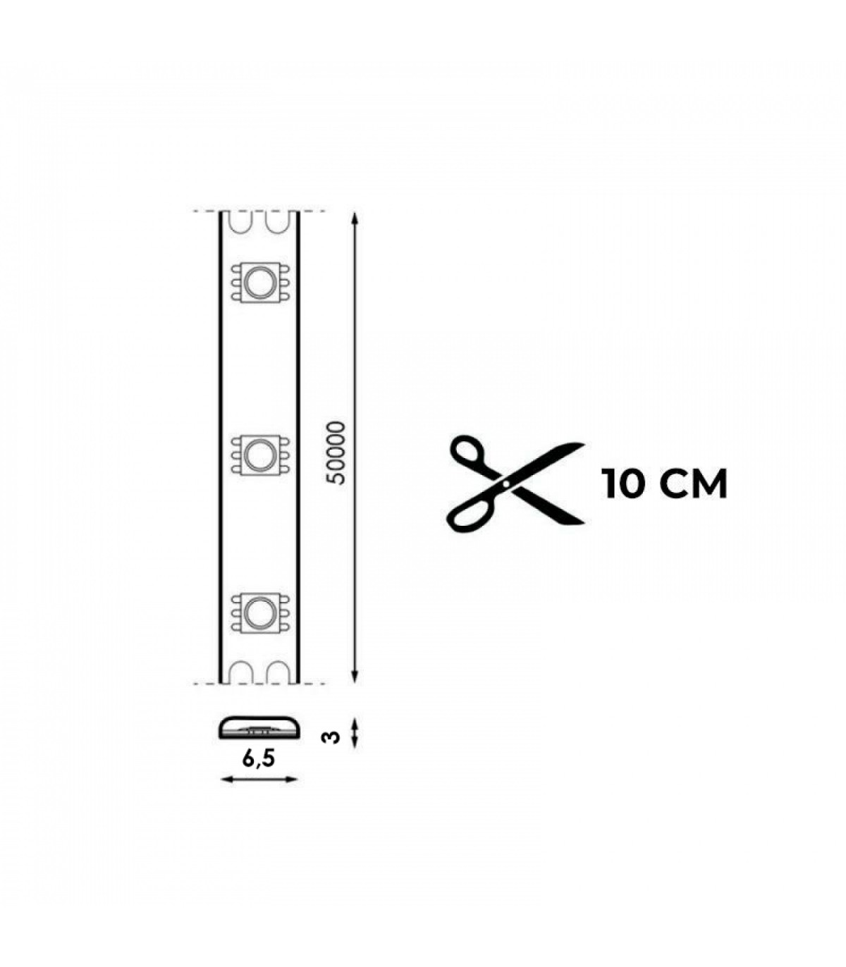 Tira Slim LED HALF 12W/m 950Lm/M 220V IP65 -Metro-