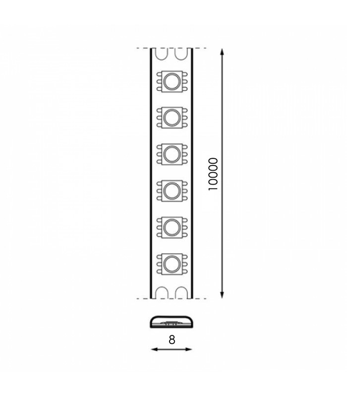 Tira Flexible Led 14W 980Lm/M 192Led/m IP20 DC24V CCT -10 Metros-