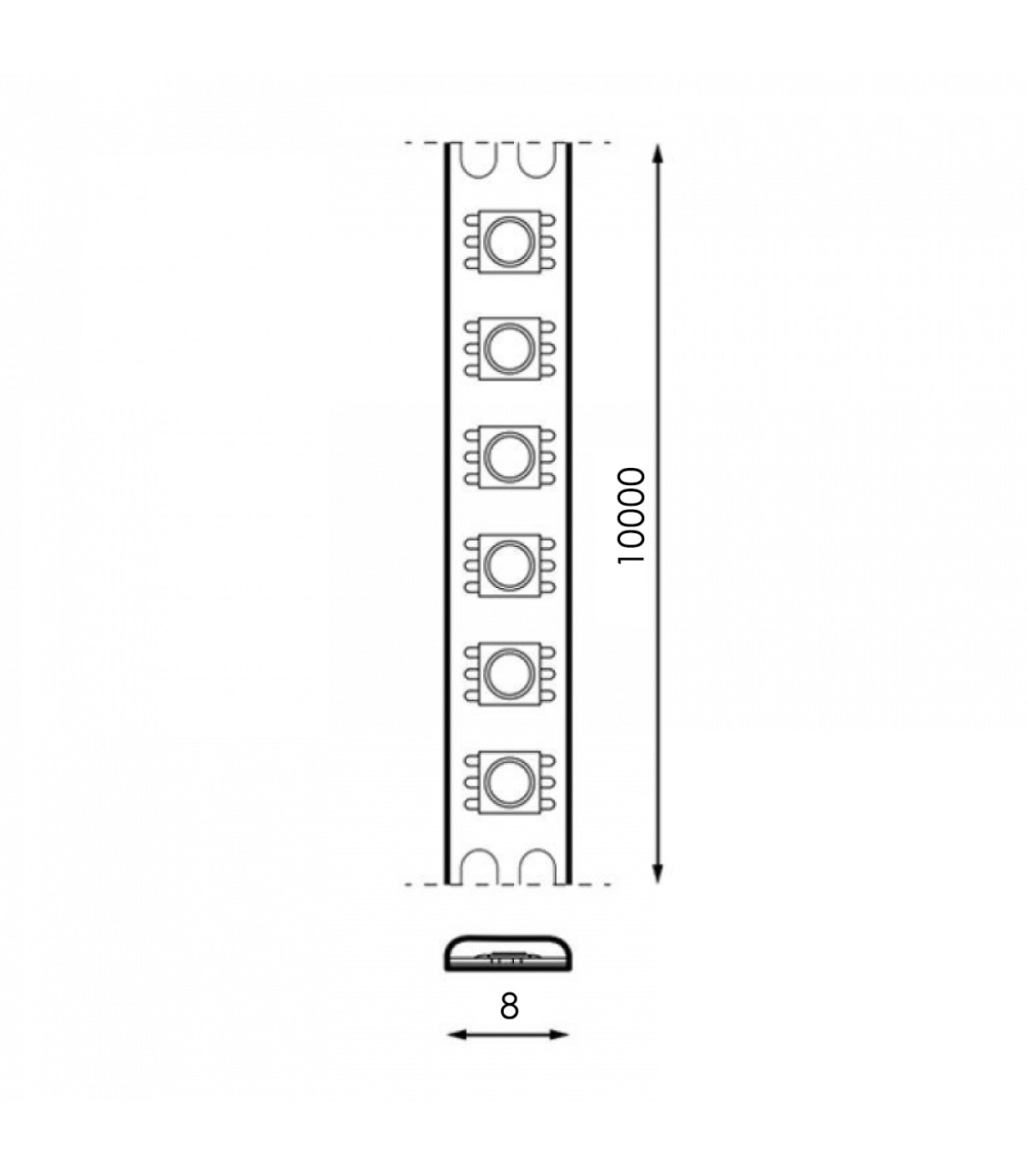 Tira Flexible Led 14W 980Lm/M 192Led/m IP20 DC24V CCT -10 Metros-