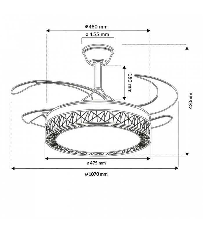 Ventilador White Aqua DC 36W 2800Lm 4 Aspas Blanco CCT