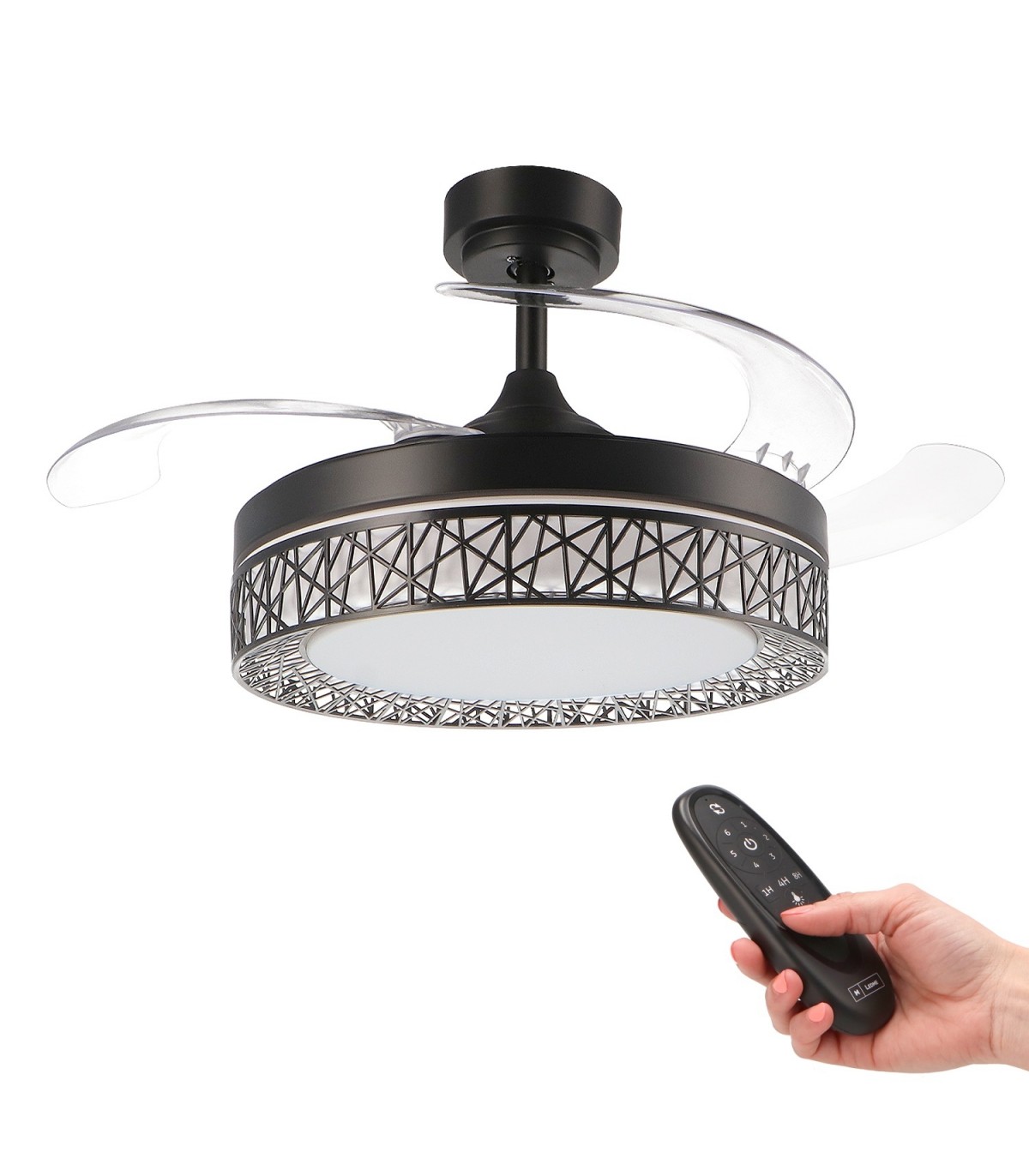 Ventilador Black Aqua DC 36W 2800Lm 4 Aspas Negro CCT