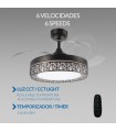 Ventilador Black Aqua DC 36W 2800Lm 4 Aspas Negro CCT