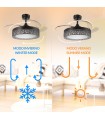 Ventilador Black Aqua DC 36W 2800Lm 4 Aspas Negro CCT