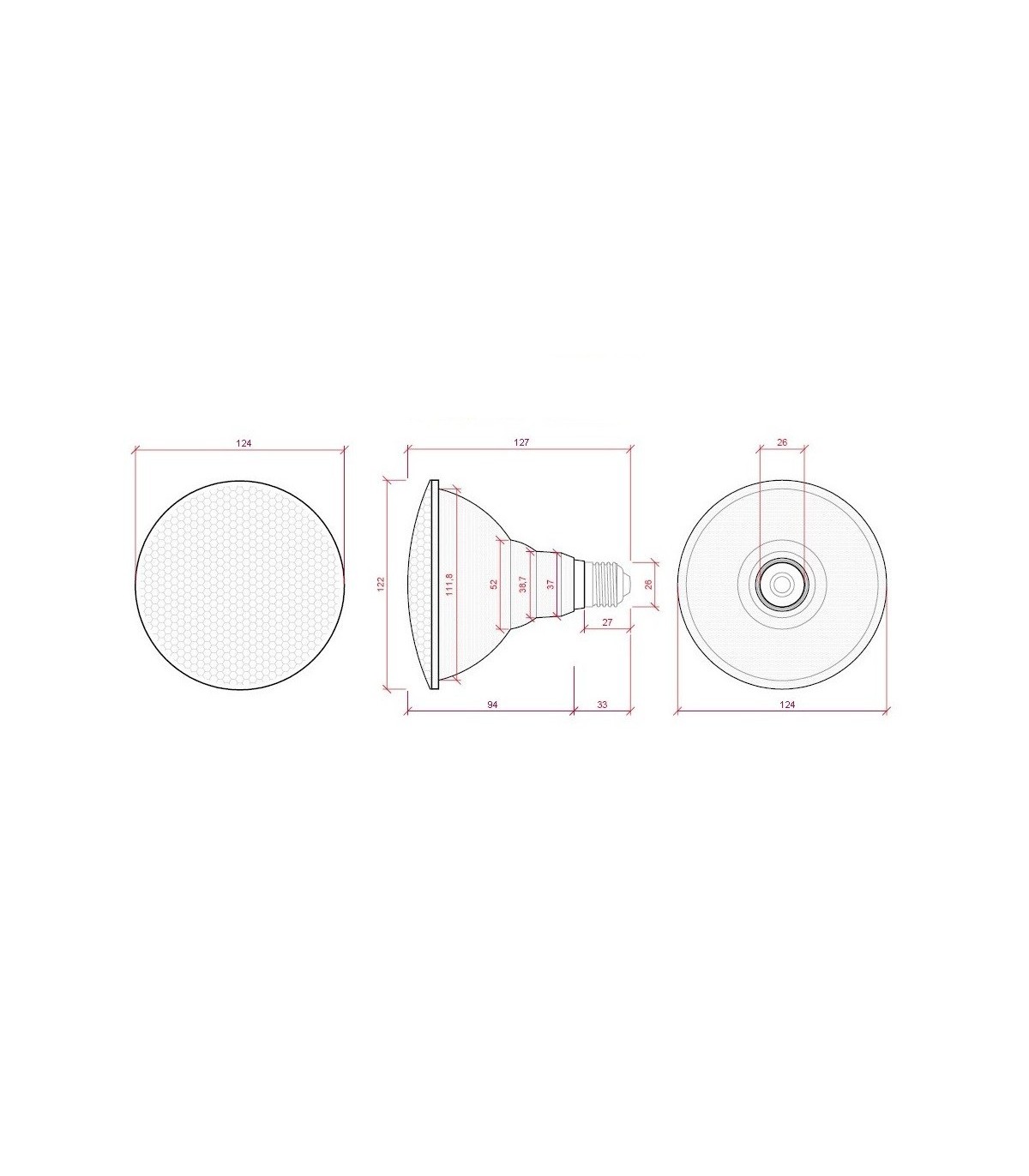 Lámpara LED PAR38 18W 700Lm 120º E27 IP65 VERDE