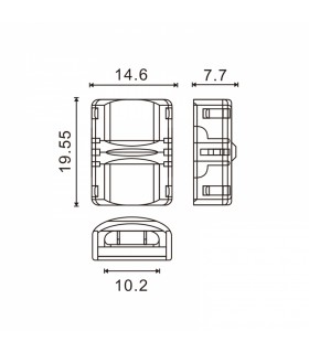 Conector de Hipopótamo Para Tira Led Ip20 10Mm 2Pin