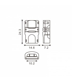 Conector de Hipopótamo Para Tira Led y Cable Ip20 10Mm 3Pin