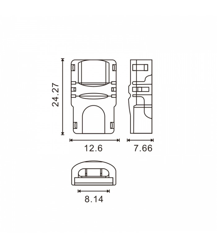 Conector de Hipopótamo Para Tira Led y Cable Ip65 8Mm 2Pin