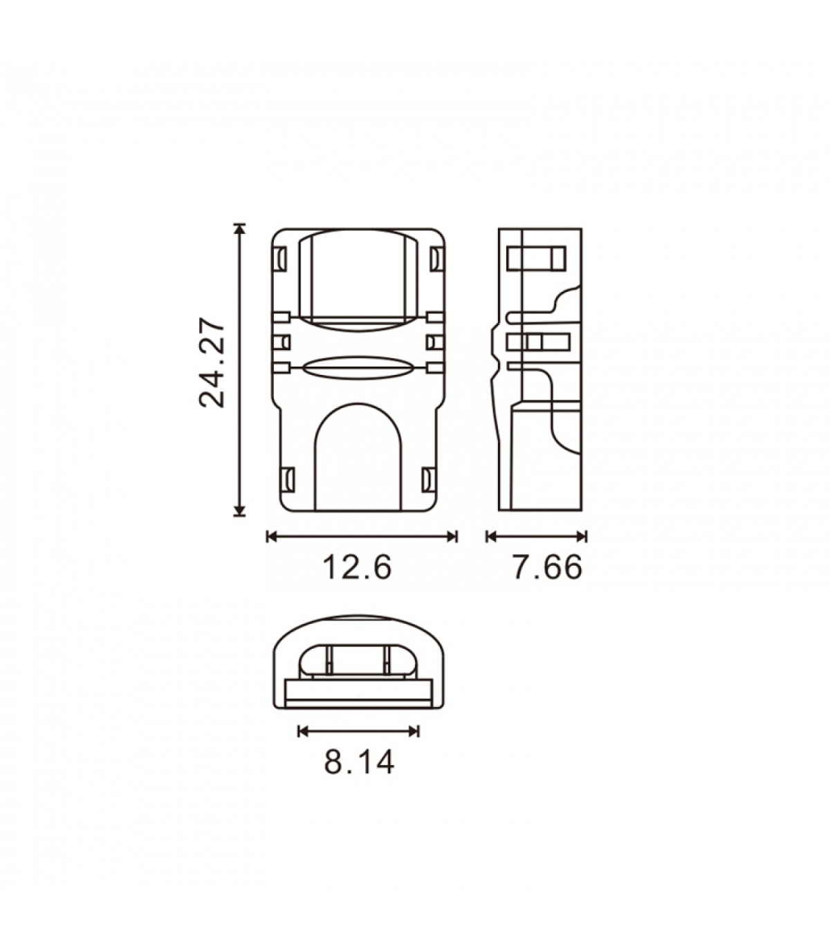 Conector de Hipopótamo Para Tira Led y Cable Ip65 8Mm 2Pin